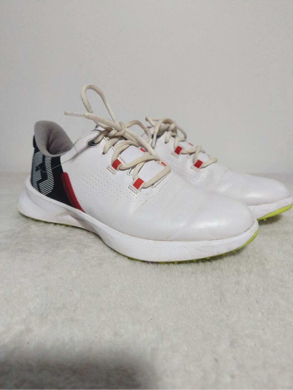 Footjoy Fuel Spikeless Golf Shoes Size 5 M White Black Red Sneakers 45034